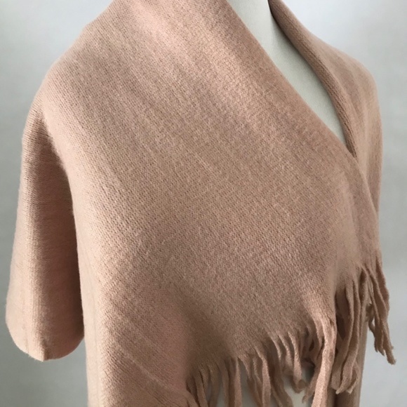 Steve Madden Blush Fringe Knit Wrap Muffler Scarf - Picture 6 of 10